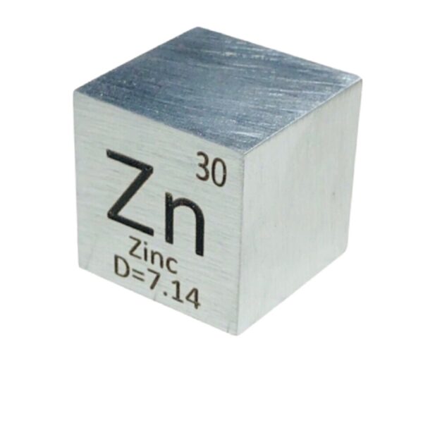 1 Inch Cube of Zinc 99.99% Pure Zn