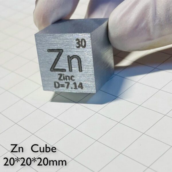 2cm Zinc Element Cube 99.99% Pure Zn