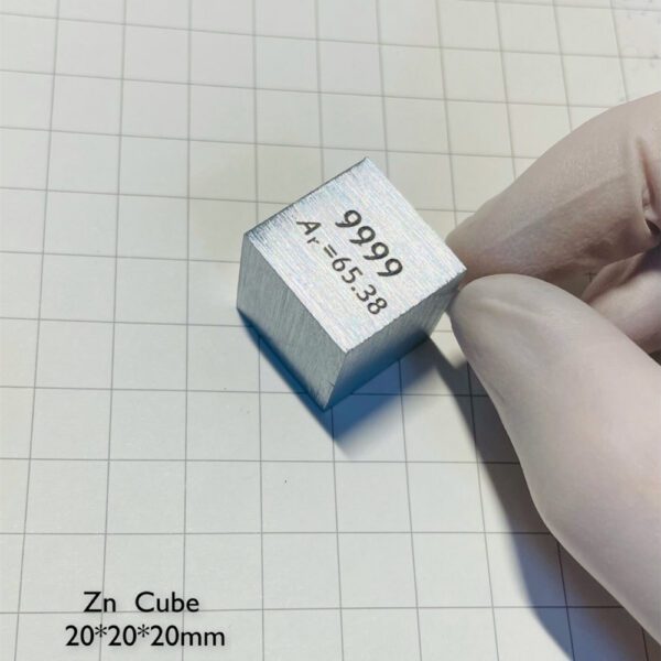 2cm Zinc Element Cube 99.99% Pure Zn - Image 2