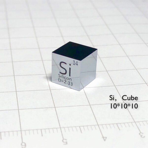 Mirror silicon cube 10mm polished single crystal silicon block periodic table engraving - Image 3