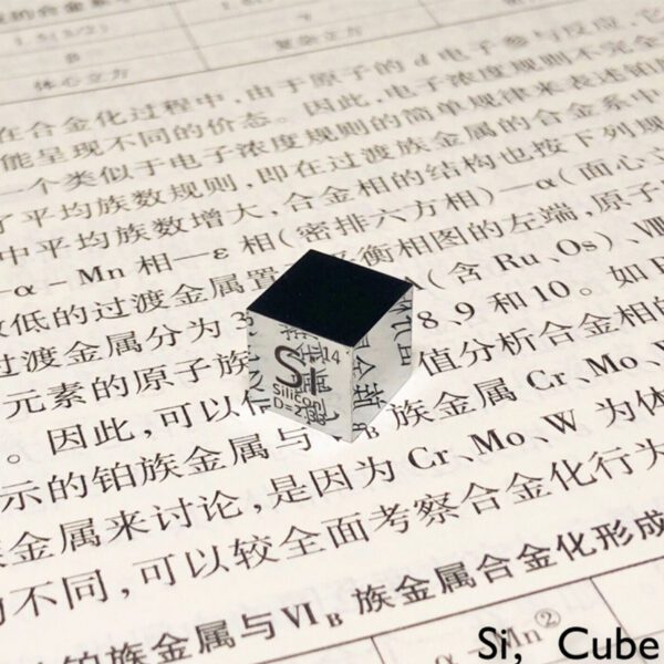 Mirror silicon cube 10mm polished single crystal silicon block periodic table engraving - Image 4