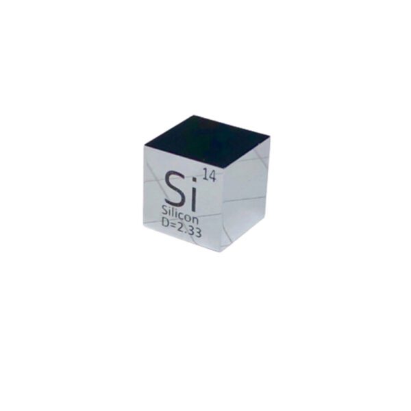 Mirror silicon cube 10mm polished single crystal silicon block periodic table engraving