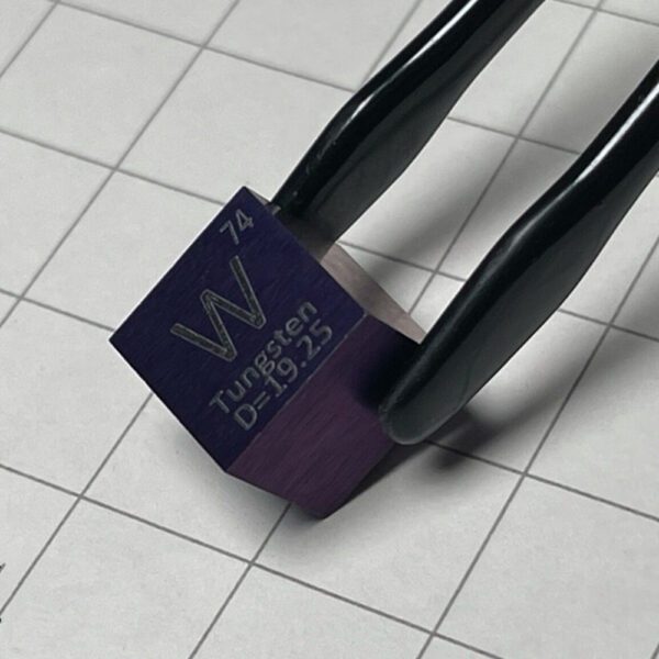 10mm Purple Tungsten Cube W Element Block with Engraving - Image 3