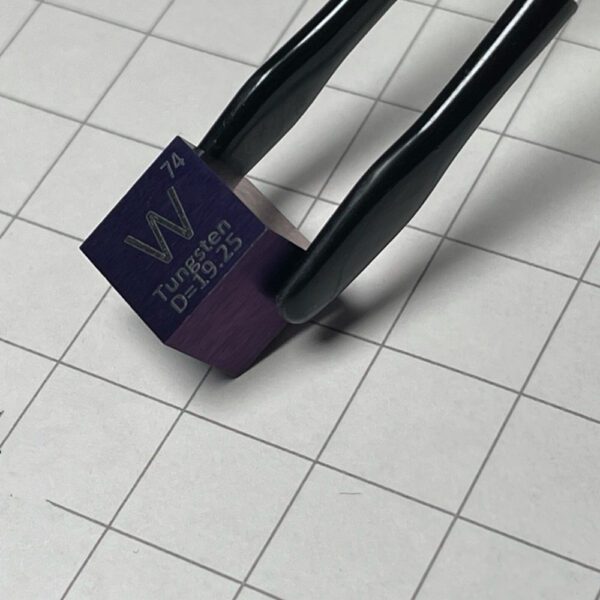 10mm Purple Tungsten Cube W Element Block with Engraving - Image 2