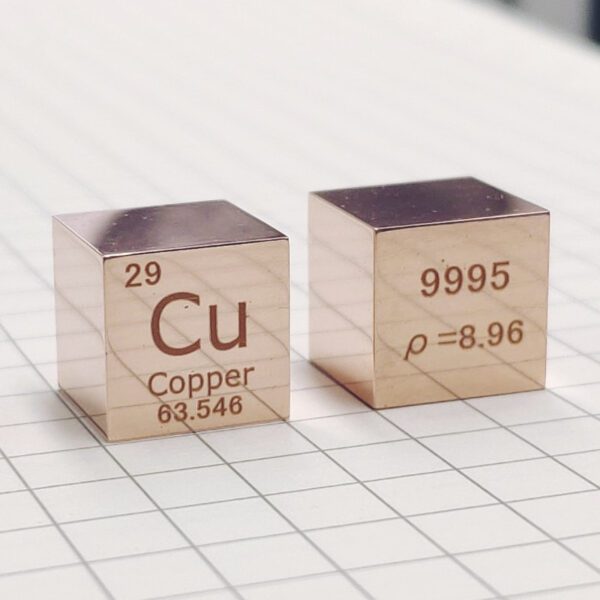 10mm Copper Element Cube Mirror Polished Cu Metal Block - Image 2