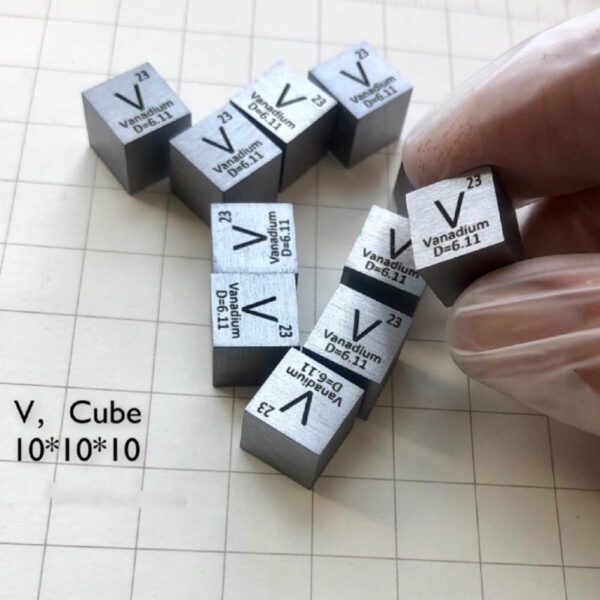 1cm Metal Vanadium Cubic Element Periodic Phenotype High-purity V 99.9%