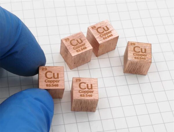 1cm Metal Copper Cubic Element Periodic Phenotype Engraving Cu 99.95%