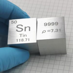 25.4mm Metal Tin Cubic Element Periodic Phenotype Carving Sn 99.99%