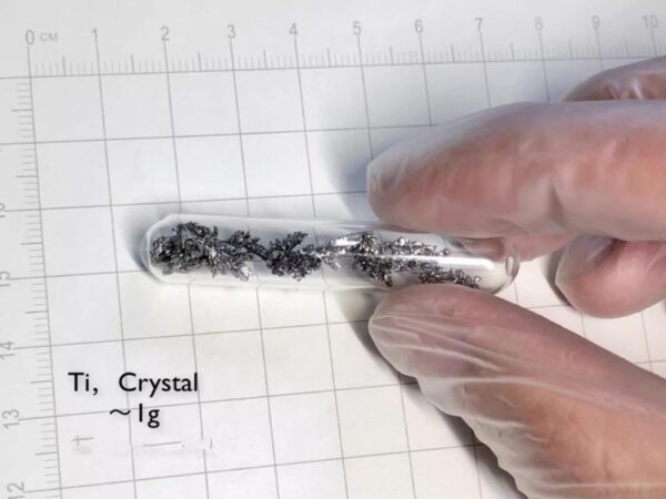 Approximately 1g Of Glass Sealed Titanium Crystal with High-purity Ti ≥ 99.5%