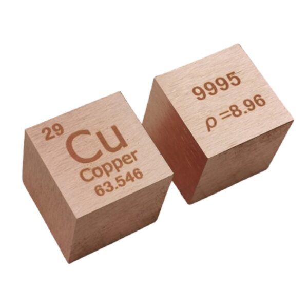 25.4mm Metal Copper Cubic Element Periodic Phenotype Engraving Cu 99.95%