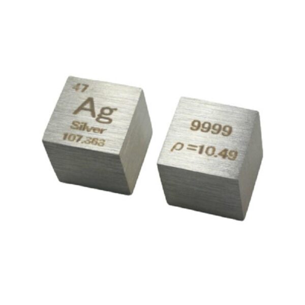 10mm Metal Silver Cubic Engraved Periodic Table High-purity Ag 99.9% - Image 2