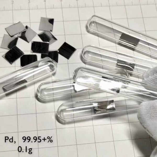 0.1g Glass Sealed Metal Palladium Sheet High-purity Pd 99.95% - Image 2