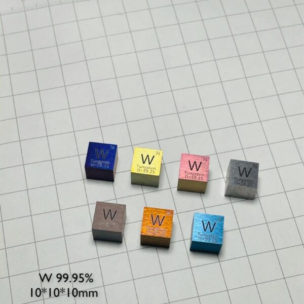 Colorful Color 10mm Metal Tungsten Cubic Element Periodic Phenotype High-purity W 99.95% - Image 2