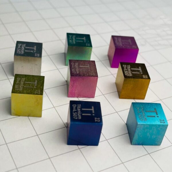 Colorful Color 1cm Metal Titanium Cubic Element Periodic Phenotype High-purity Ti ≥ 99.5% - Image 2