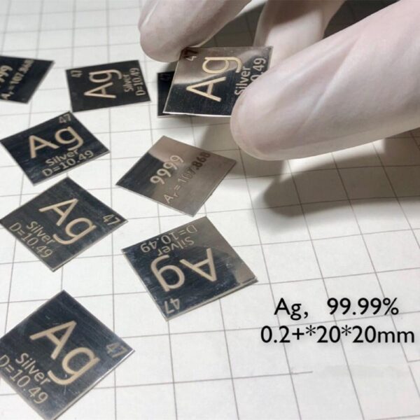 0.2 * 20 * 20mm Metal Silver Square Engraving Element Periodic Phenotype High-purity Ag 99.99% - Image 3