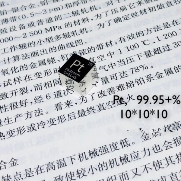 10mm Mirror Platinum Cubic Element Periodic Phenotype High-purity Pt 99.95% - Image 3