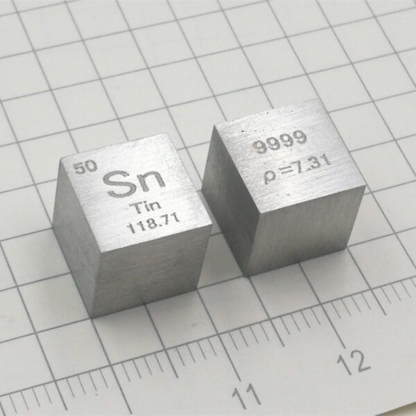 10mm Metal Tin Cubic Element Periodic Phenotype Carving Sn 99.99%