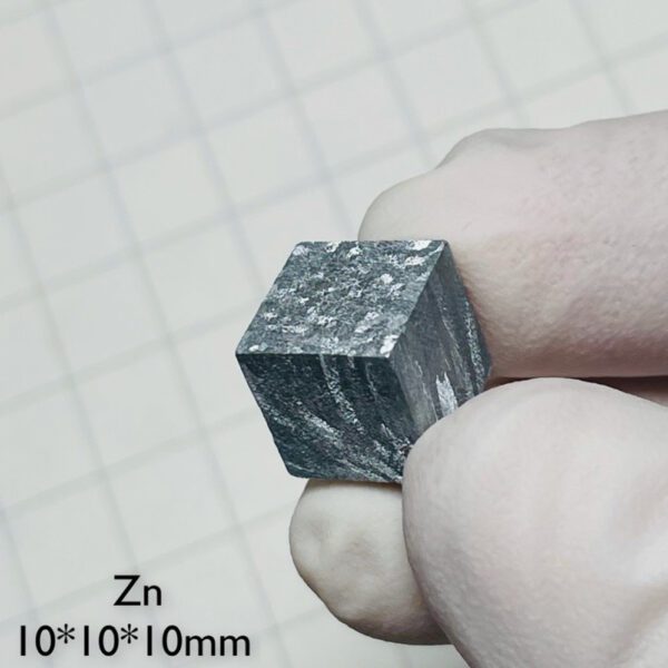 1cm Metallographic Zinc Cube Zn 99.99%