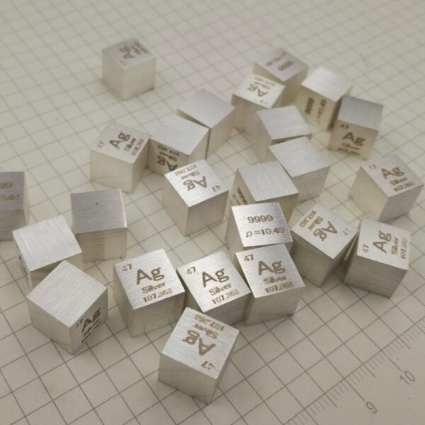 10mm Metal Silver Cubic Engraved Periodic Table High-purity Ag 99.9% - Image 3