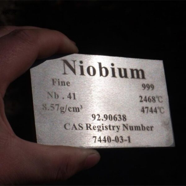 5 * 60 * 100mm Metal Niobium Plate Cubic Element Periodic Phenotype High-purity Nb ≥ 99.9%