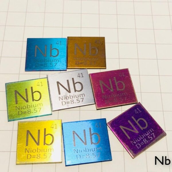 8 Colorful 1 * 20 * 20mm Metal Niobium Square Plates with Periodic Phenotype High Purity Nb 99.95% - Image 3