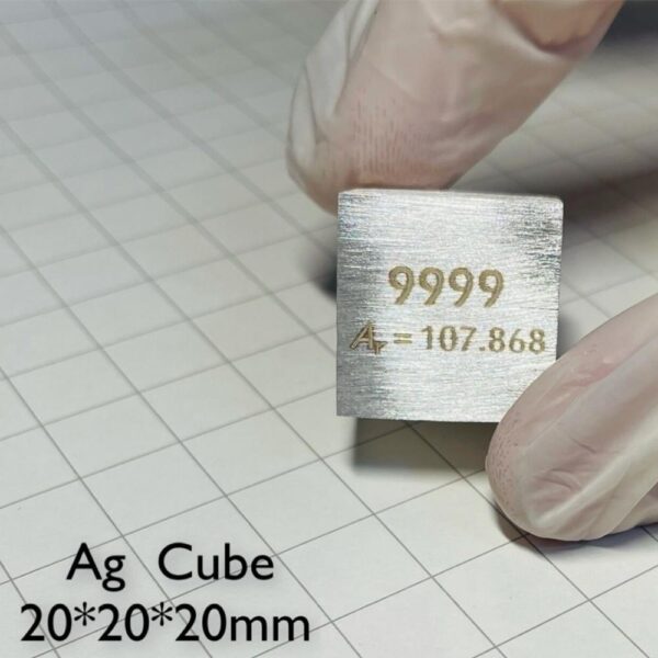 20mm Metallic Silver Cubic Element Periodic Phenotype High-purity Ag 99.99% - Image 2