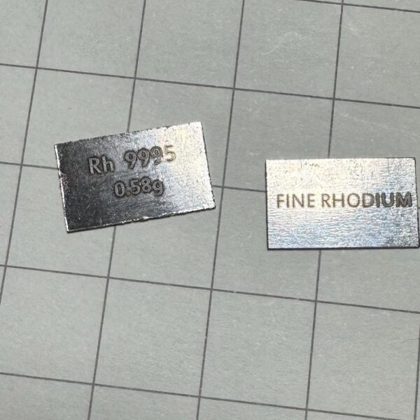 0.58g Metal Rhodium Plate Engraved with High-purity Rh 99.95%