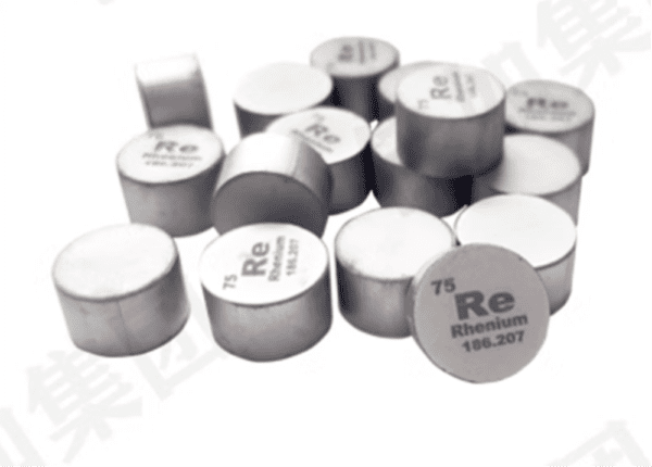 Engraved 10 * 15mm Metal Rhenium Cylindrical Particles with High-purity Re ≥ 99.99%