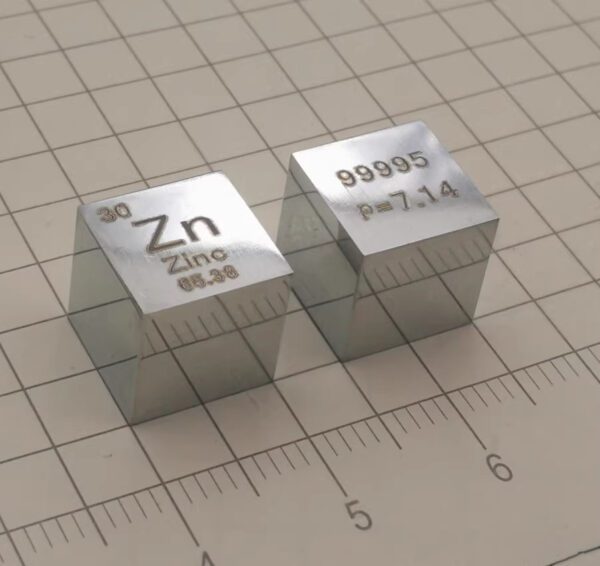 10mm Mirror Polished Zinc Cube Element Periodic Phenotype Zn 99.995% - Image 2