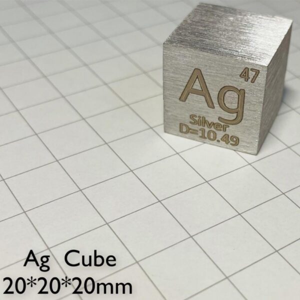 20mm Metallic Silver Cubic Element Periodic Phenotype High-purity Ag 99.99% - Image 3