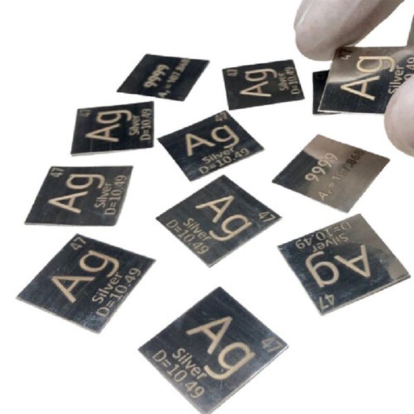 0.2 * 20 * 20mm Metal Silver Square Engraving Element Periodic Phenotype High-purity Ag 99.99% - Image 2