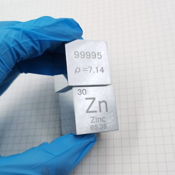 25.4mm Mirror Polished Zinc Cube Element Periodic Phenotype Zn 99.995% - Image 2