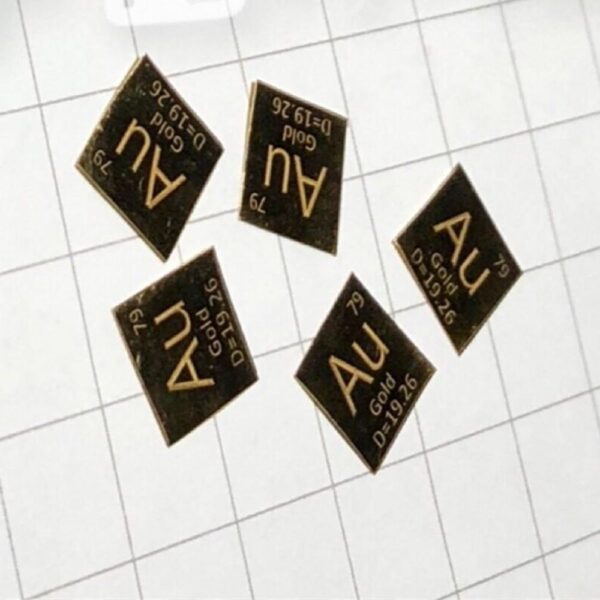 10 * 10 * 0.1mm Gold Square Plate Element Periodic Phenotype Engraving High-purity Au 99.99%