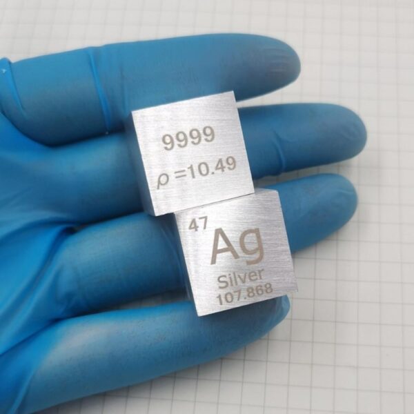 2cm Metallic Silver Cubic Element Periodic Phenotype High-purity Ag ≥ 99.9%