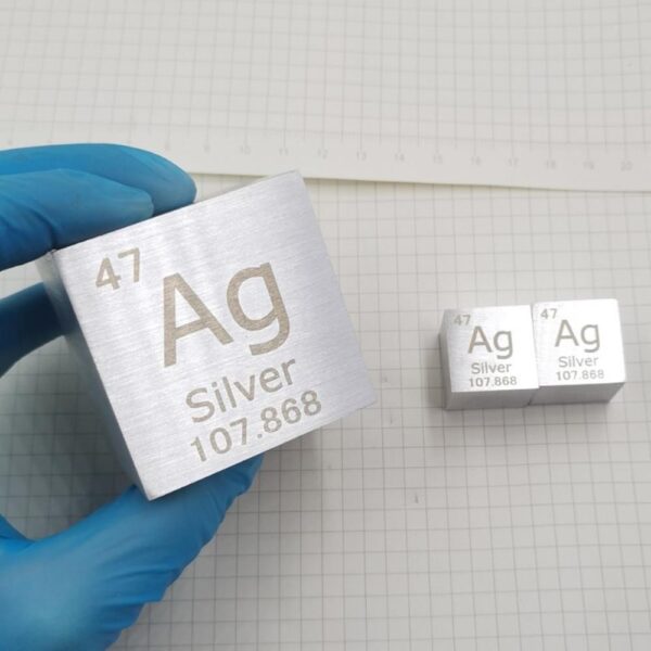 5cm Metallic Silver Cubic Element Periodic Phenotype High-purity Ag ≥ 99.9% - Image 3