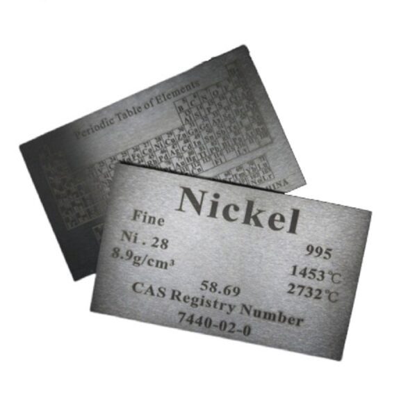 Nickel Periodic Phenotype Element Plate 5 * 60 * 100mm, Ni ≥ 99.5%