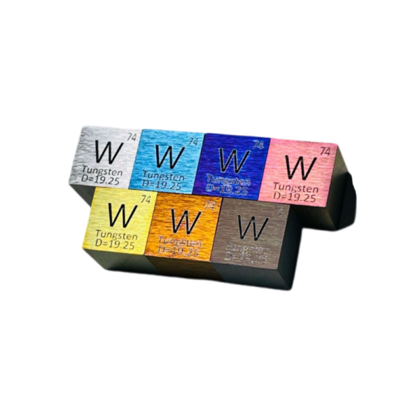 Colorful Color 10mm Metal Tungsten Cubic Element Periodic Phenotype High-purity W 99.95%