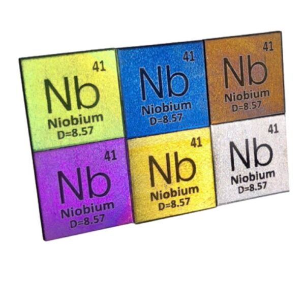 8 Colorful 1 * 20 * 20mm Metal Niobium Square Plates with Periodic Phenotype High Purity Nb 99.95% - Image 2