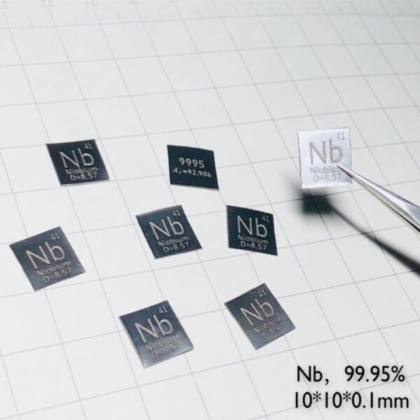 10 * 10 * 0.1mm Metal Niobium Square Sheet Element Periodic Phenotype High-purity Nb 99.95%