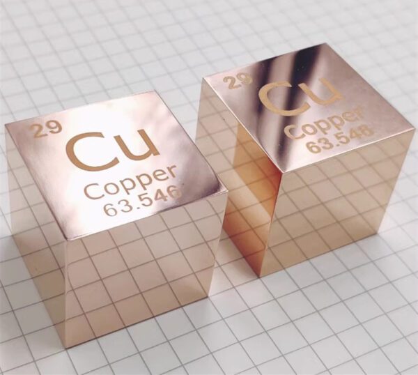 25.4mm Mirror Copper Cubic Element Periodic Phenotype Engraving Cu 99.95%