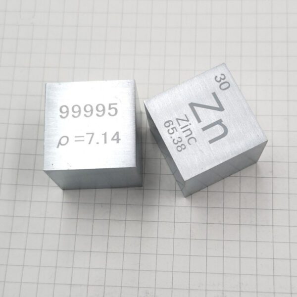 25.4mm Zinc Cube Element Periodic Phenotype Carving Zn 99.995% - Image 3