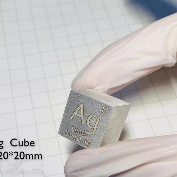 20mm Metallic Silver Cubic Element Periodic Phenotype High-purity Ag 99.99%