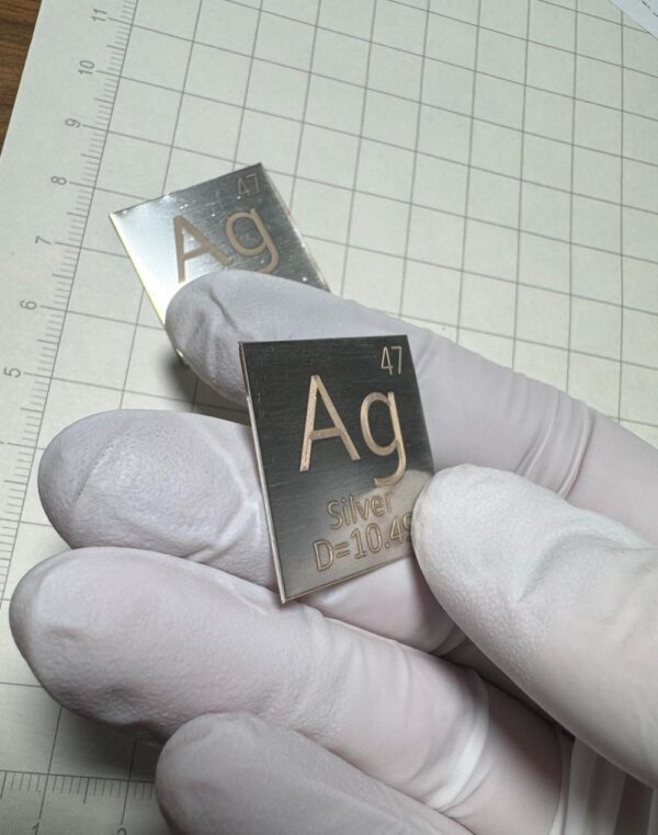 0.5 * 25.4 * 25.4mm Metal Silver Square Plate Carving Element Periodic Phenotype High-purity Ag 99.99% - Image 3