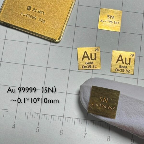 10 * 10 * 0.1mm Gold Square Plate Element Periodic Phenotype Engraving High-purity Au 5N - Image 4