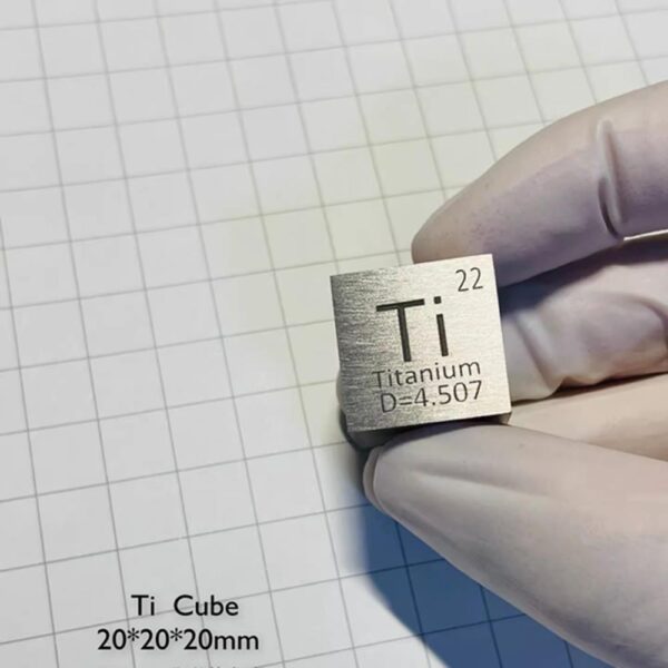 20cm Metal Titanium Cubic Element Periodic Phenotype High-purity Ti ≥ 99.5%