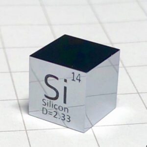 Mirror silicon cube 10mm polished single crystal silicon block periodic table engraving