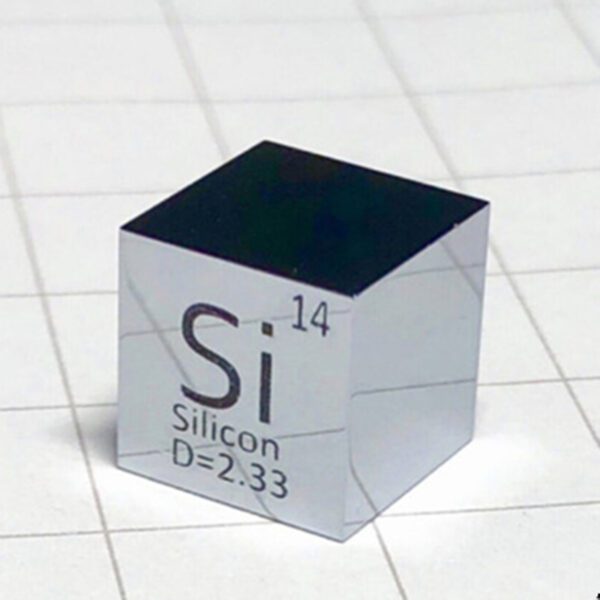 Mirror silicon cube 10mm polished single crystal silicon block periodic table engraving