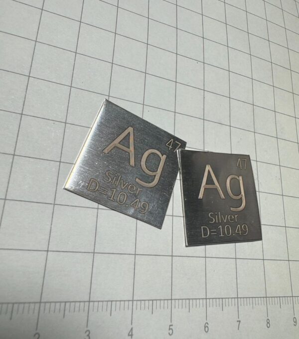 25.4mm Metallic Silver Sheet Element Periodic Phenotype Ag 99.99% - Image 2