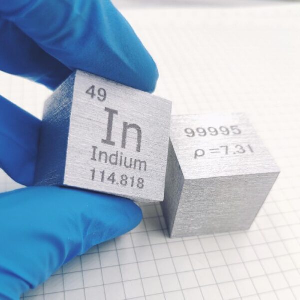 1-inch Indium Cube, 99.995% High-purity Metal In Block