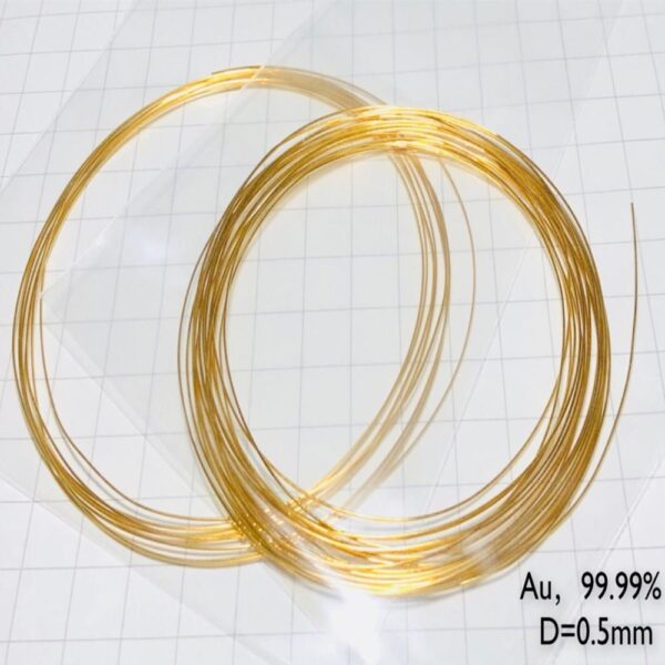 Pure Gold Wire, Diameter 0.5mm, Length 1cm, 99.99% High-purity Au